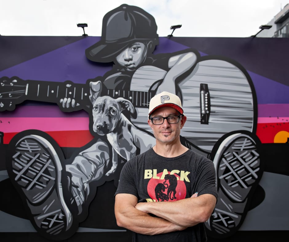Joe Iurato's Art Week 2025 mural at Wynwood Walls